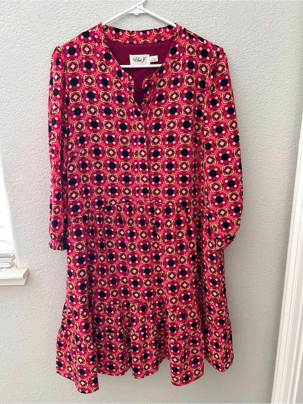 Eliza J Pink Patterned A-Line Dress